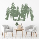 Winter Stag Christmas Forest Scene Wall Sticker
