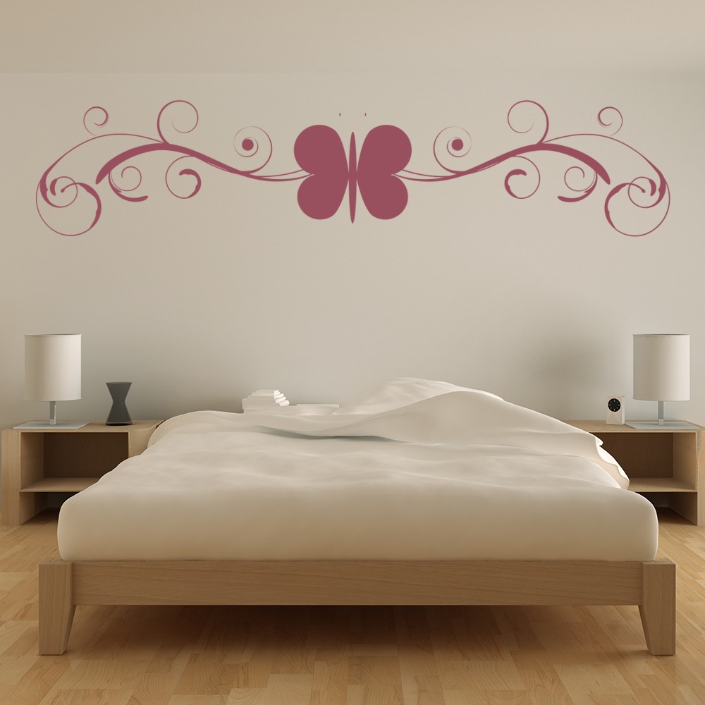 Butterfly Swirl Headboard Wall Sticker