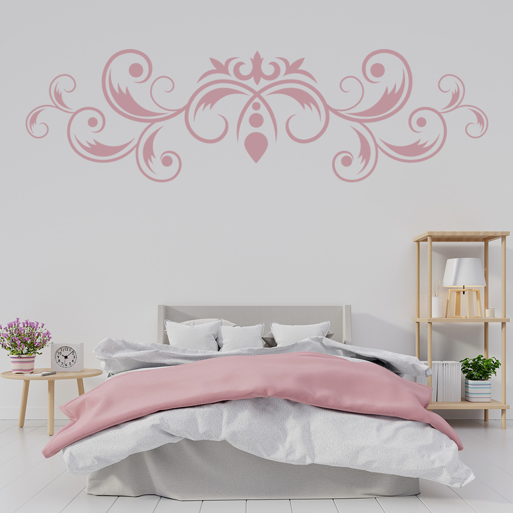 Fleur De Lis Leaf Headboard Wall Sticker