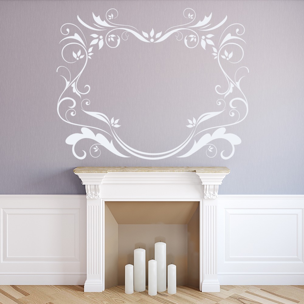 Floral Swirls Decorative Frame Wall Stickers Home Border Decor Art Decals