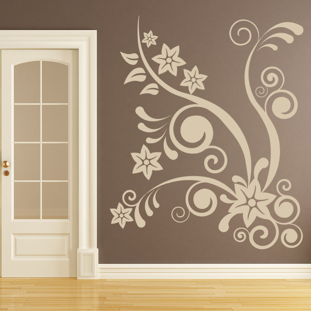 Flowers Leaves Corner Wall Sticker
