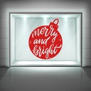 Merry & Bright Christmas Bauble Window Sticker