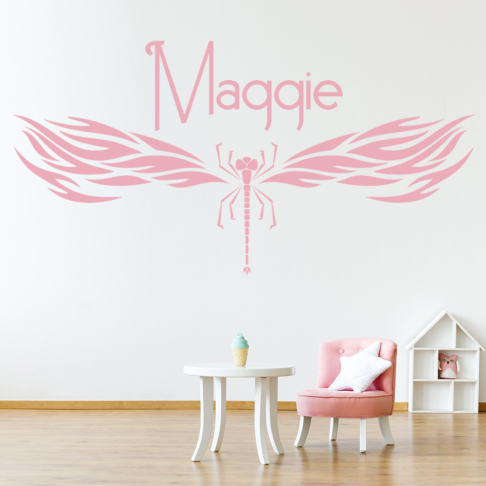 Personalised Name Dragonfly Insect Wall Sticker