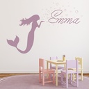 Personalised Name Mermaid Wall Sticker - Mod4