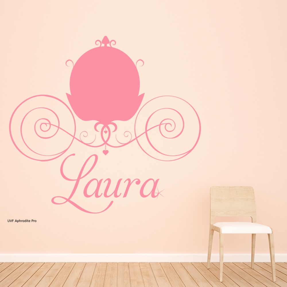 Personalised Name Princess Carriage Wall Sticker