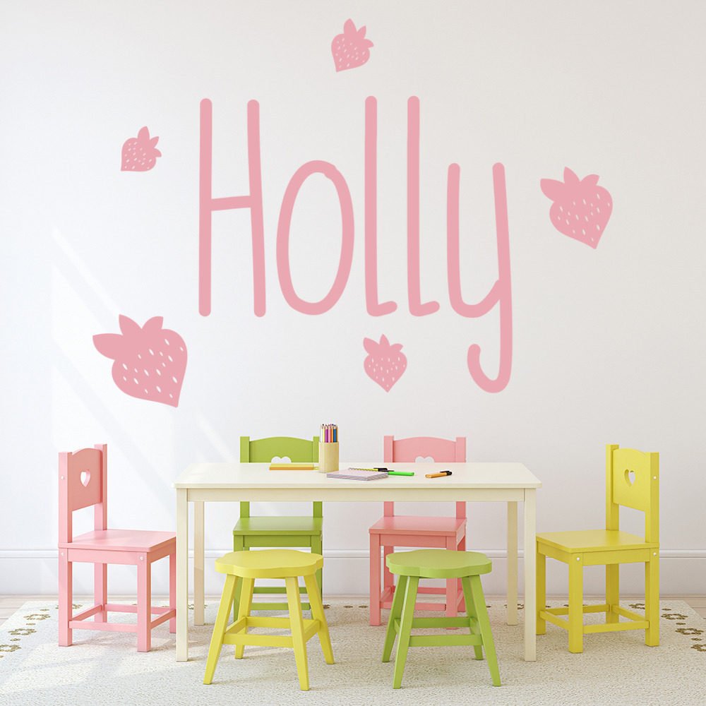 Personalised Name Strawberry Fruit Wall Sticker