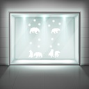 Polar Bear & Snowflakes Christmas Window Sticker