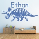 Personalised Name Triceratops Dinosaur Wall Sticker