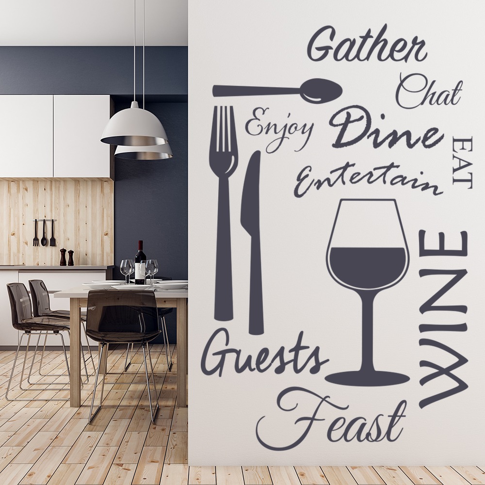 Wine Dine Kitchen Wall Sticker