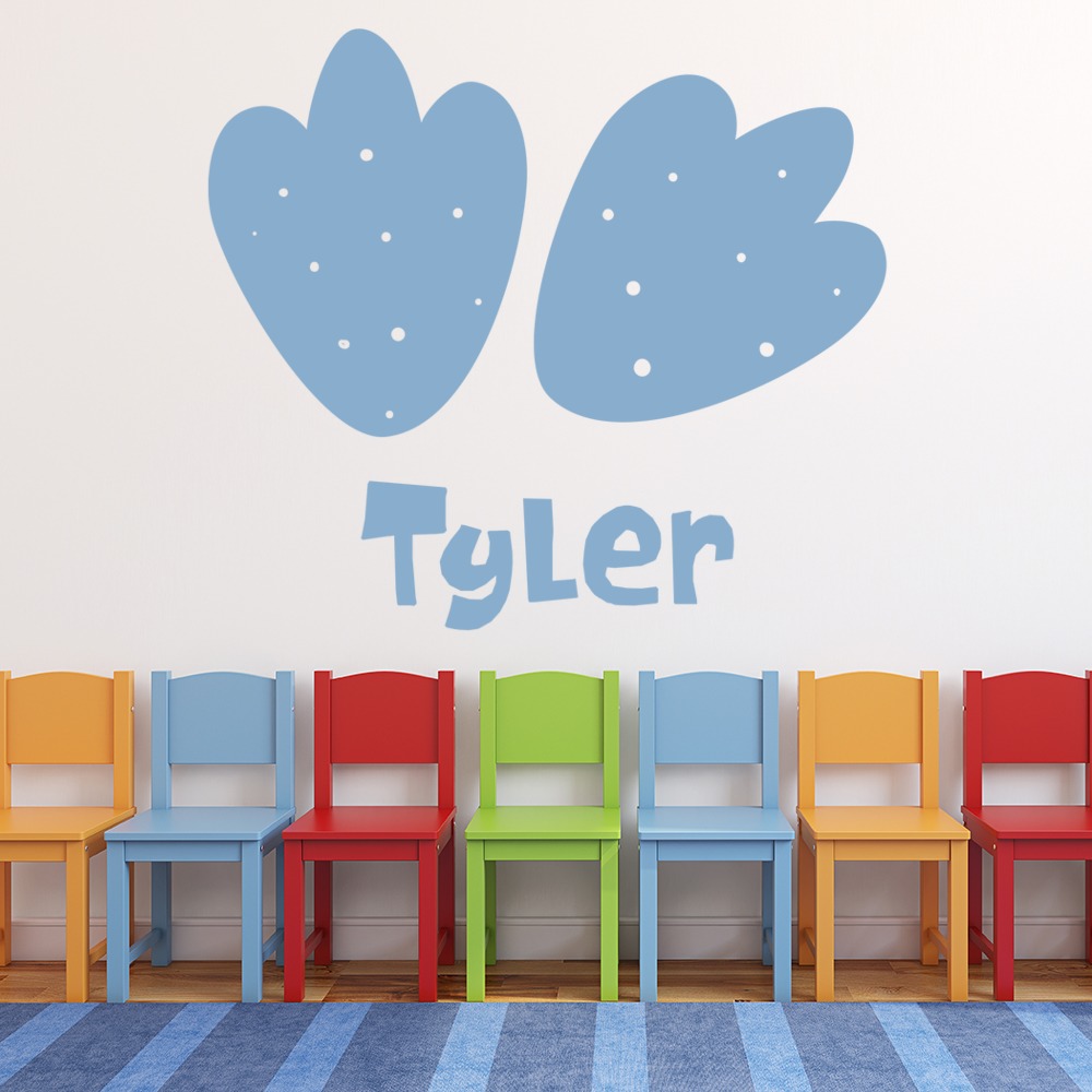 Personalised Name Dino Footprint Wall Sticker