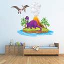 Brontosaurus Dinosaur Island Wall Sticker
