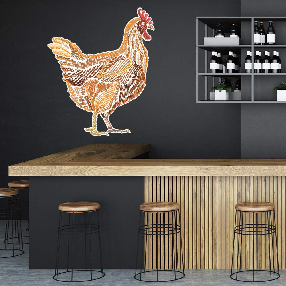 Brown Hen Farm Chicken Wall Sticker