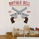 Buffalo Bill Pistols Wild West Cowboy Wall Sticker