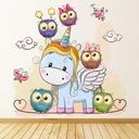 Butterfly Unicorn & Owls Wall Sticker