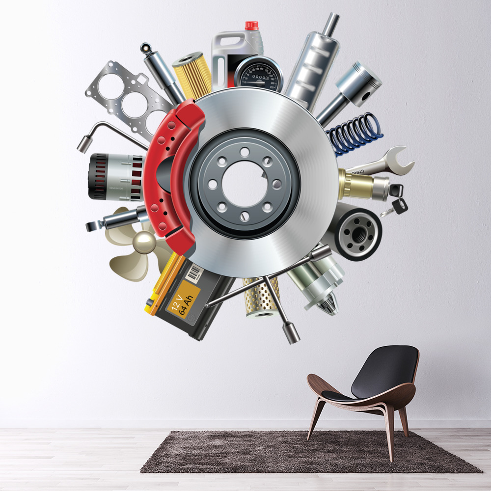 Car Brakes Garage Wall Sticker