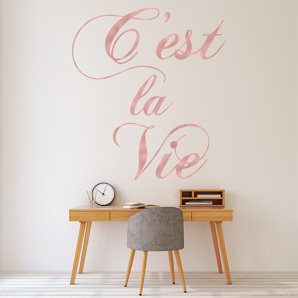 C'est la Vie Song Rose Gold Effect Wall Sticker