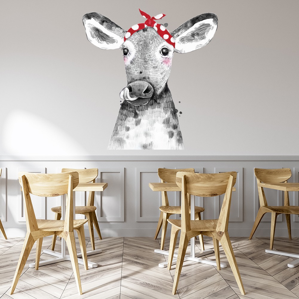 Cute Calf Farm Animal Wall Sticker