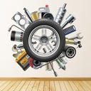 Car Parts Wheel Wall Sticker