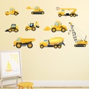 Childrens Construction Digger Wall Sticker Set