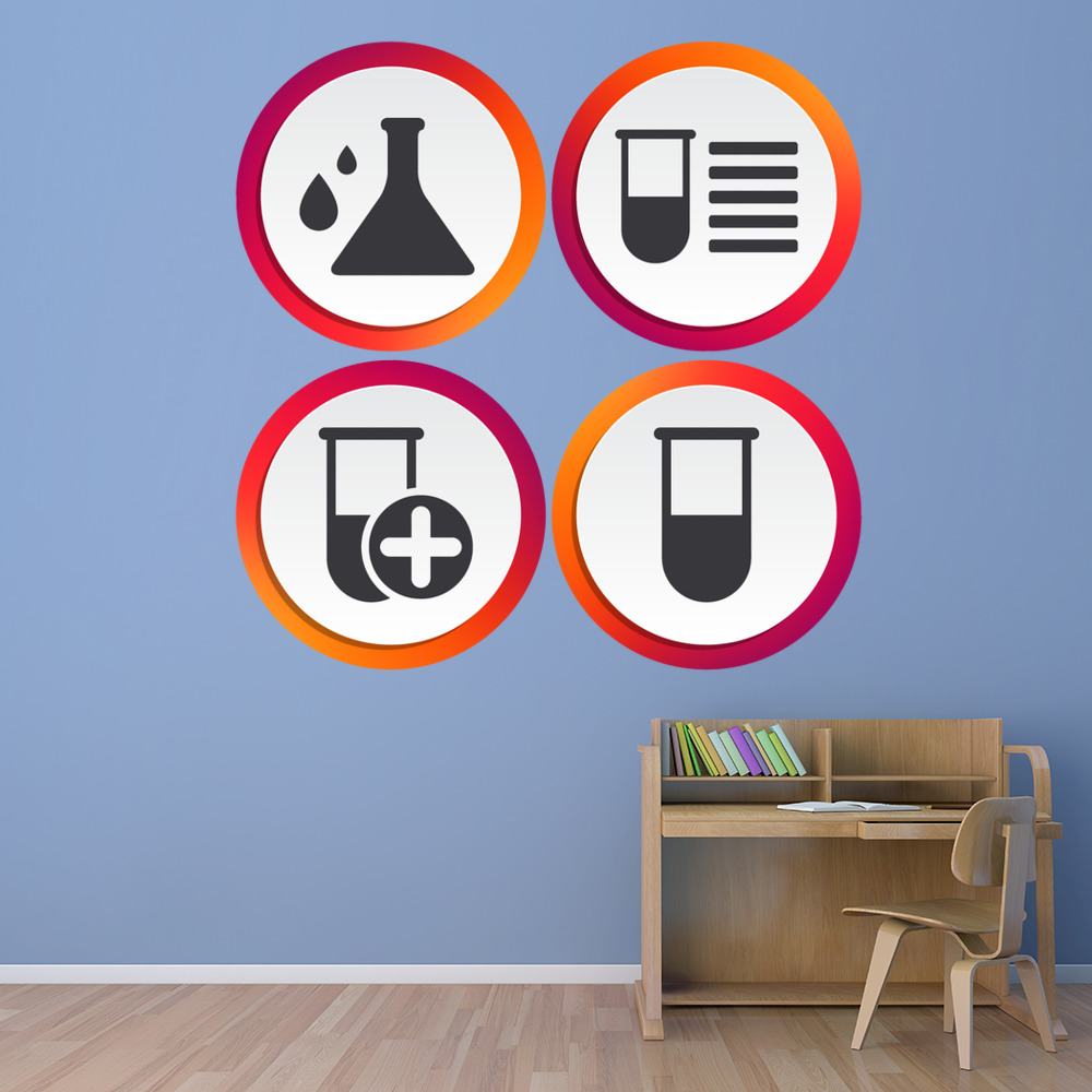 Chemistry Symbols Science Laboratory Wall Sticker Set