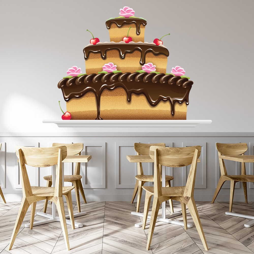 Chocolate Birthday Cake Wall Sticker Wall Sticker