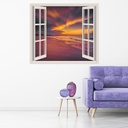 Caribbean Beach Sunset 3D Window Wall Sticker