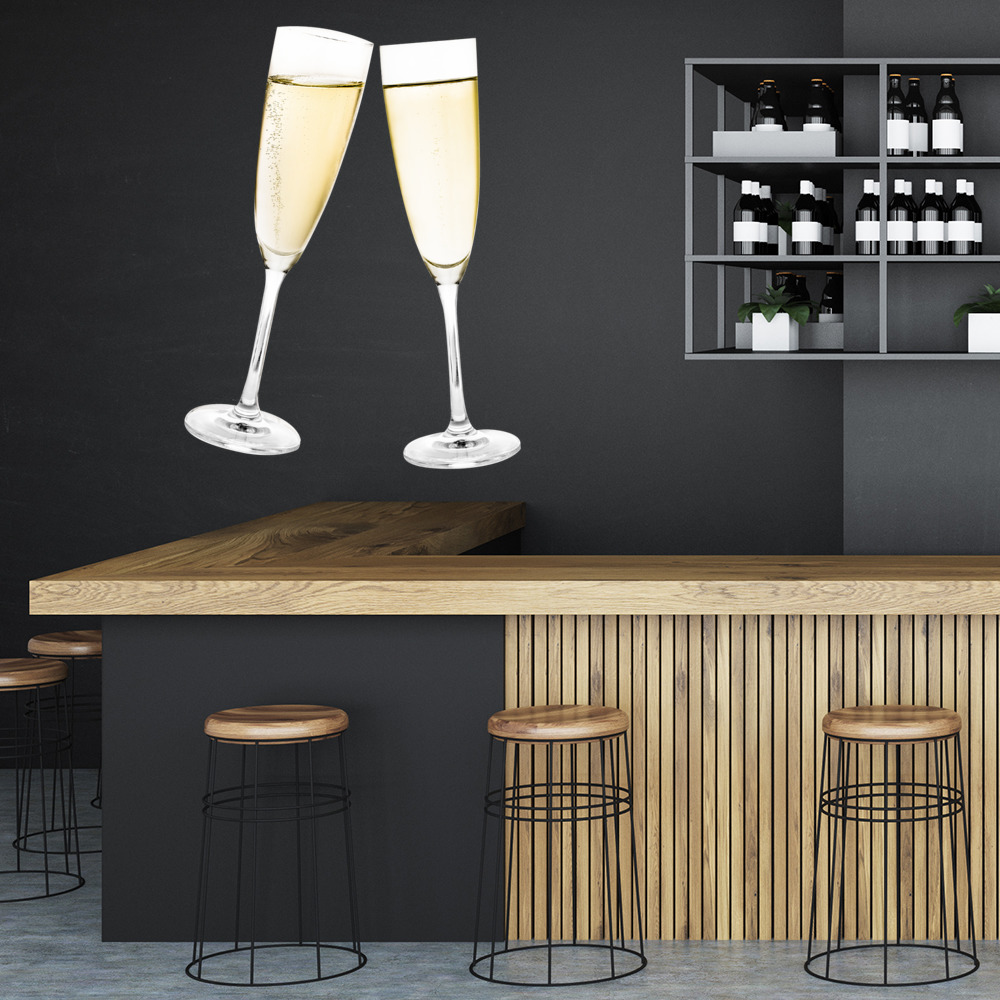 Champagne Flutes Celebration Drink Wall Sticker