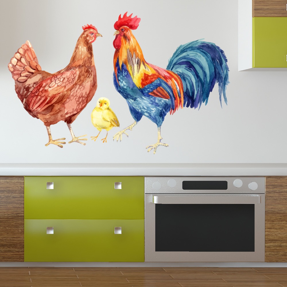 Chicken Family Rooster Chick Wall Sticker