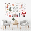 Christmas Santa Rudolph Snowman Wall Sticker Set
