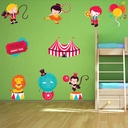 Circus Fairground Animal Wall Sticker Set