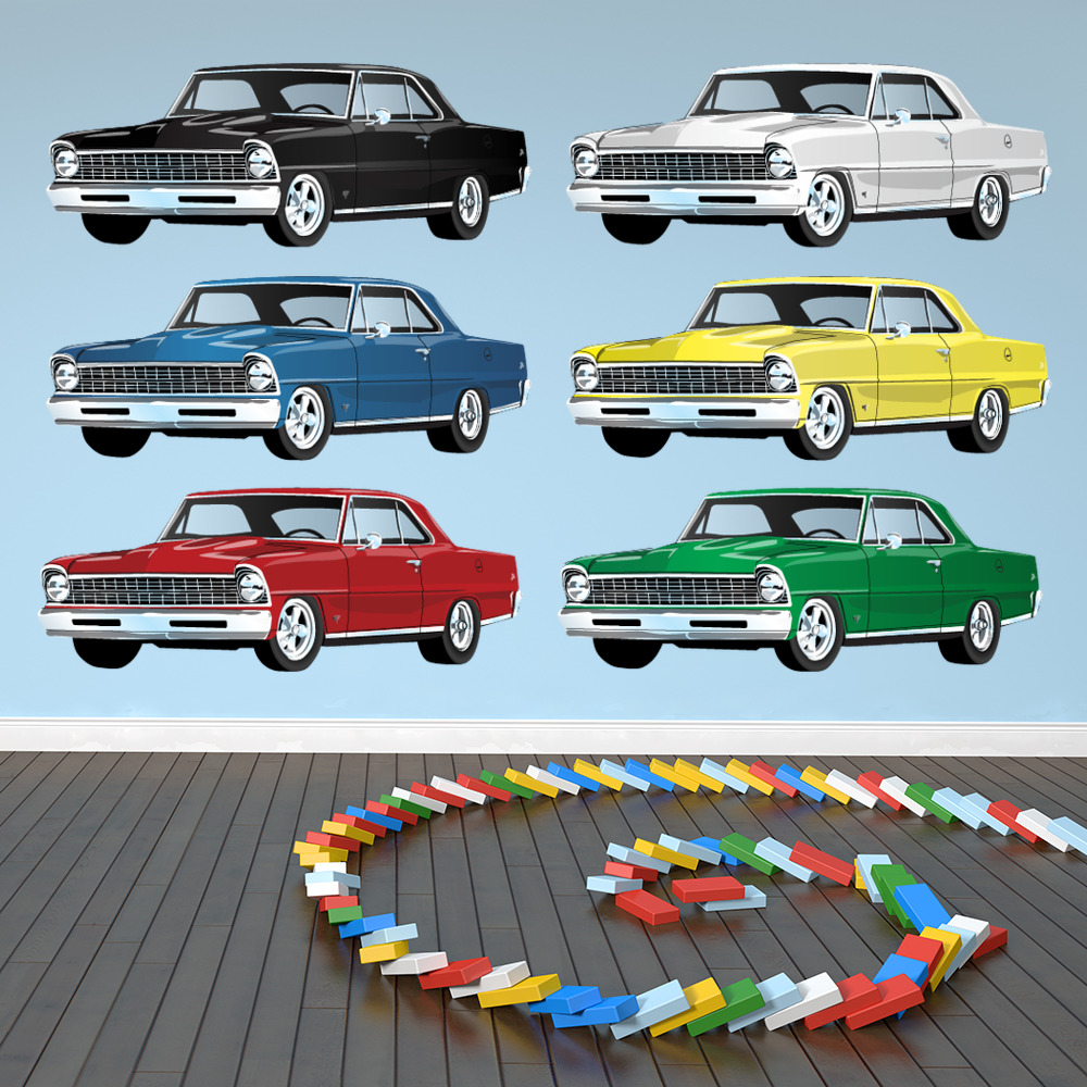 Classic Car Vintage Transport Wall Sticker Set