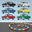 Classic Car Vintage Transport Wall Sticker Set