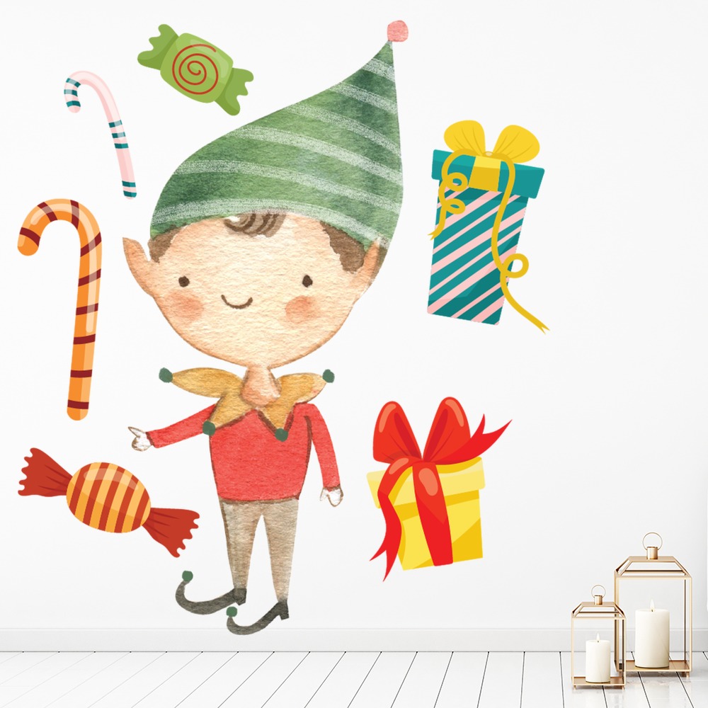 Christmas Elf Festive Wall Sticker