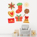 Christmas Stocking, Bell, Star Wall Sticker Set