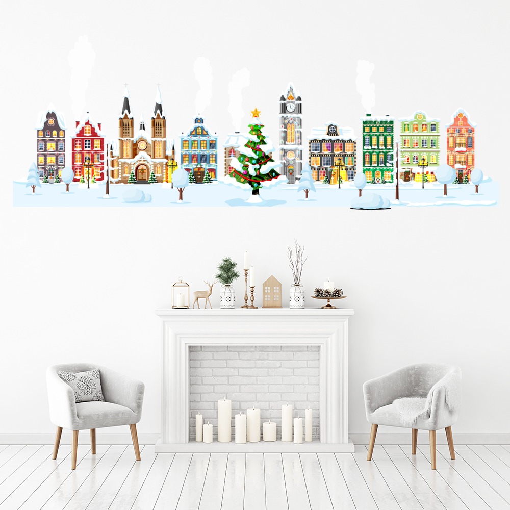 Christmas Village Festive Wall Sticker