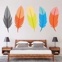 Colourful Feather Set Wall Sticker