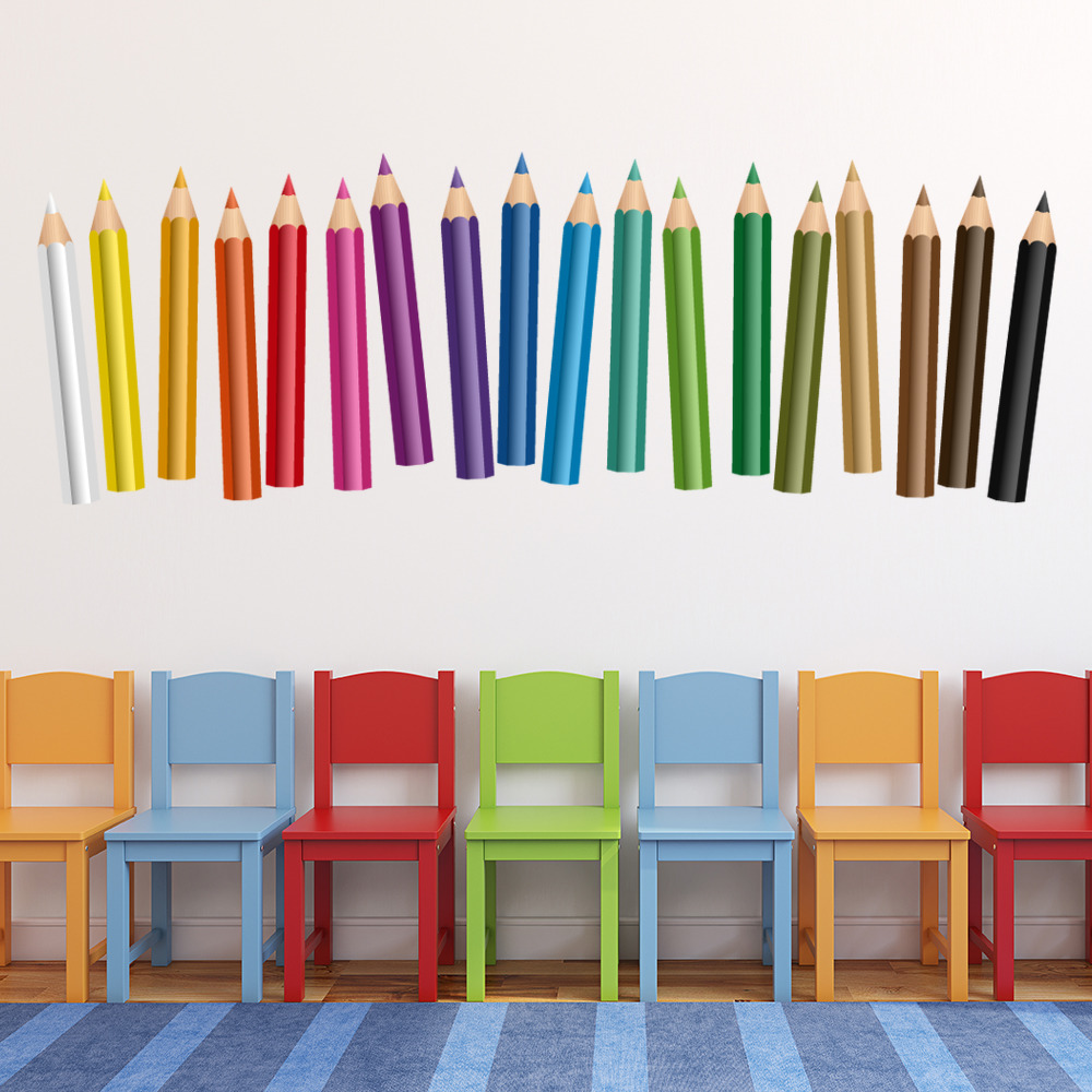 Colourful Pencils Kids Classroom Wall Sticker