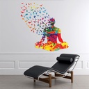 Colourful Yoga Meditation Pose Yoga Studio Decor Wall Sticker