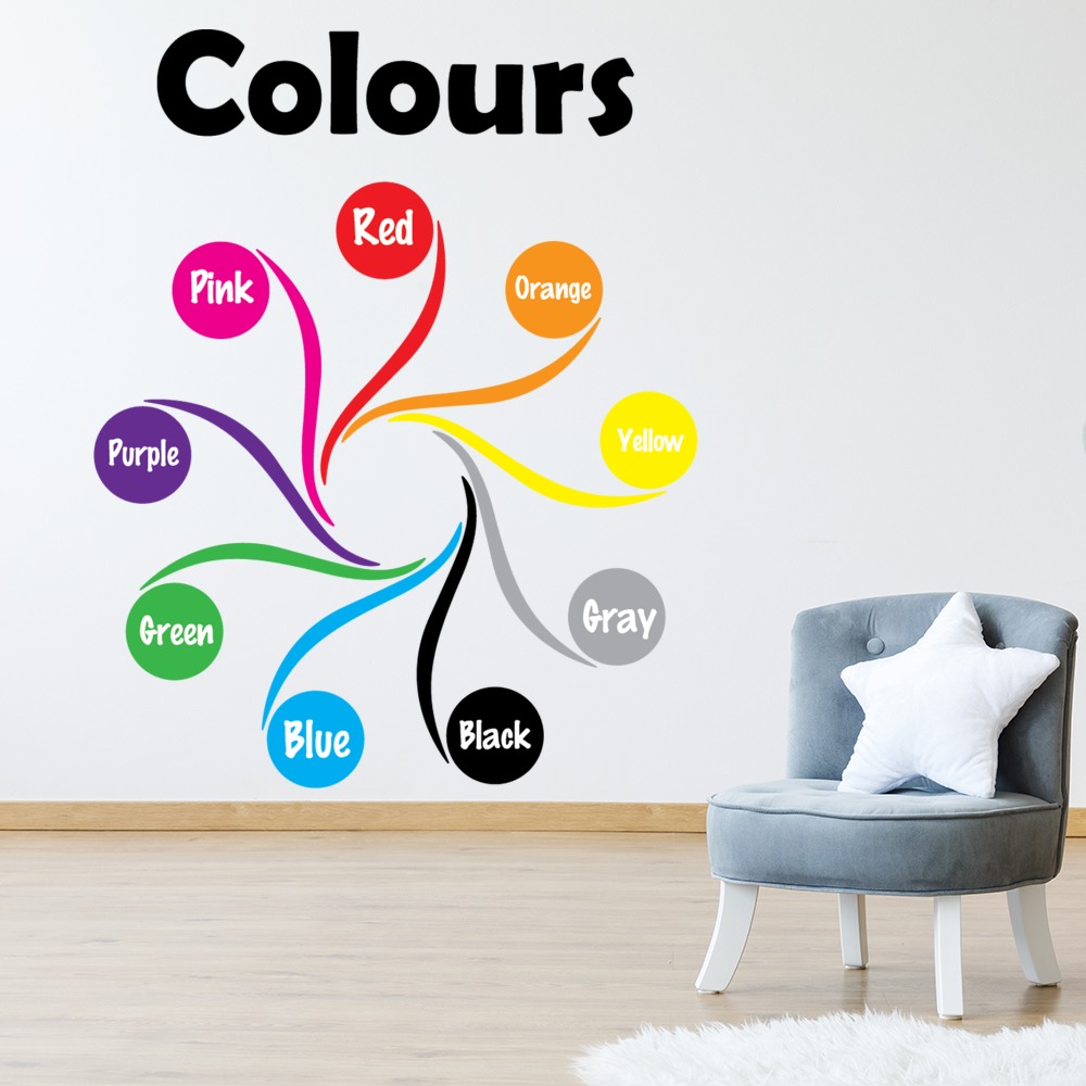 Colours Nursery Classroom School Wall Sticker