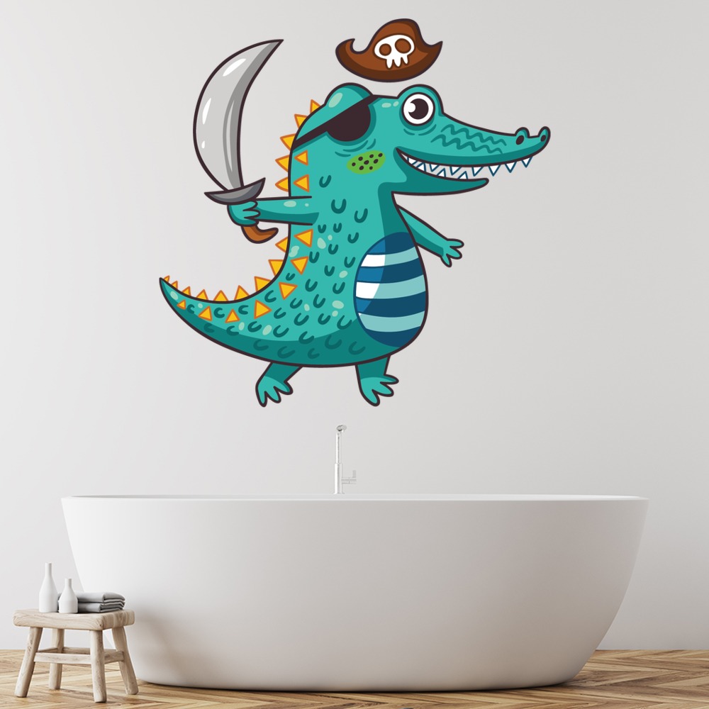 Crocodile Pirate Kids Wall Sticker