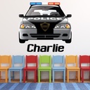 Custom Name Police Car Wall Sticker Personalised Kids Room Decal