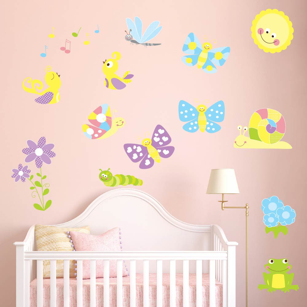 Cute Birds & Butterflies Wall Sticker Set