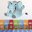 Cute Grey Elephant Wall Sticker
