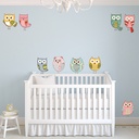 Cute Owls Wall Sticker Set