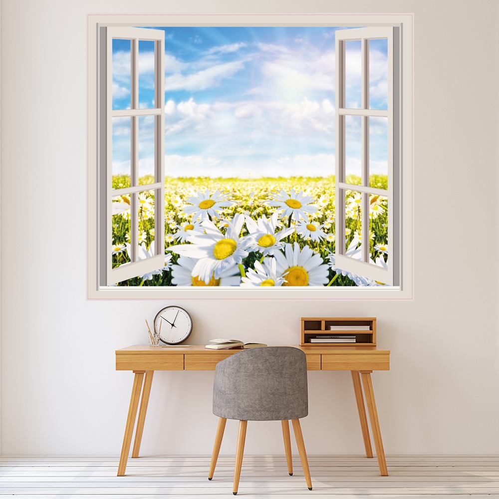 Daisy Fields 3D Window Wall Sticker