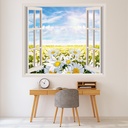 Daisy Fields 3D Window Wall Sticker
