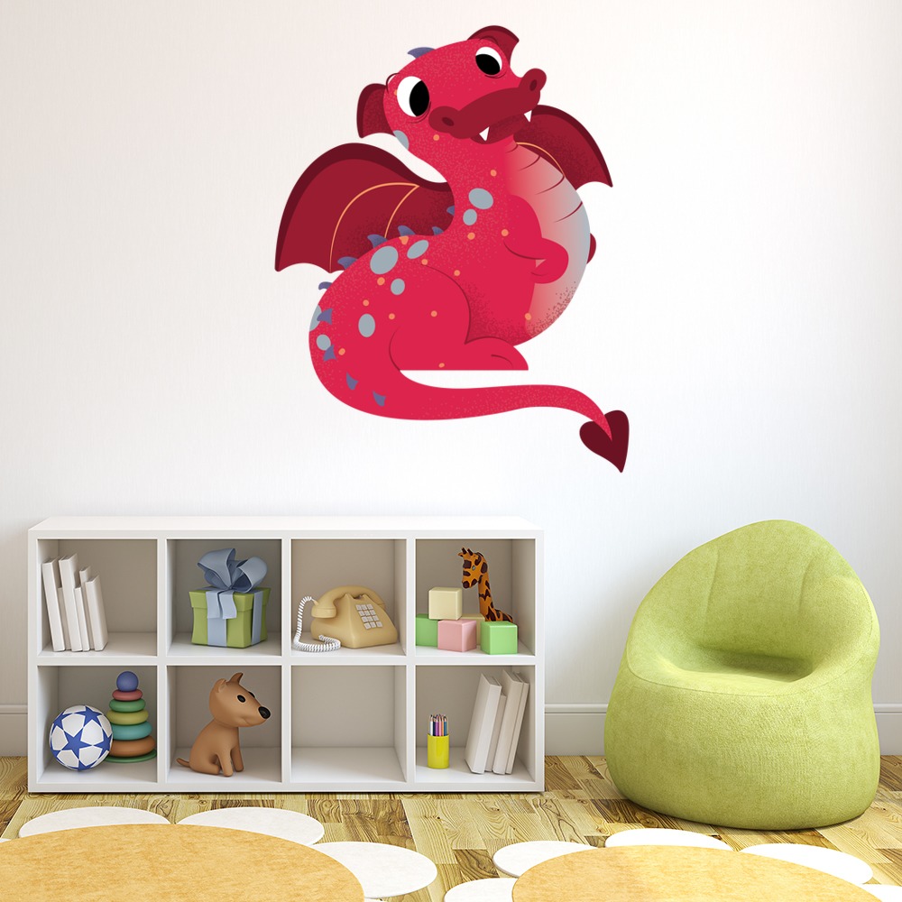 Cute Dragon Wall Sticker by Lucy De Burgh