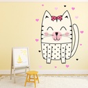 Cute Kitten Love Heart Wall Sticker