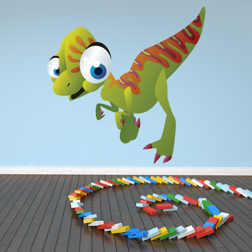 Cute Velociraptor Dinosaur Wall Sticker