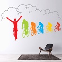 Cycle Race Bike Cyclist Wall Sticker